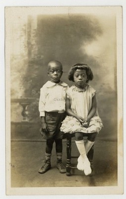 Beautiful African American Children Portrait 1910 Adorable Black Kids Sister