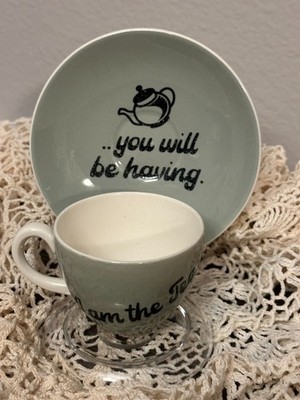 I Am the Tea That You Are Having Vintage Tea Cup Simple Green Color Gift Set