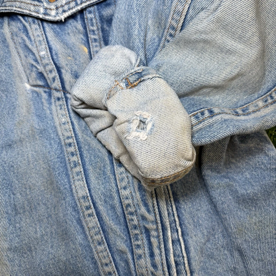 Винтажный 90-х Joe Camel сигареты промо мотоцикла джинсовой ткани Куртка Пальто мужской размер XL - Изображение 4 из 4