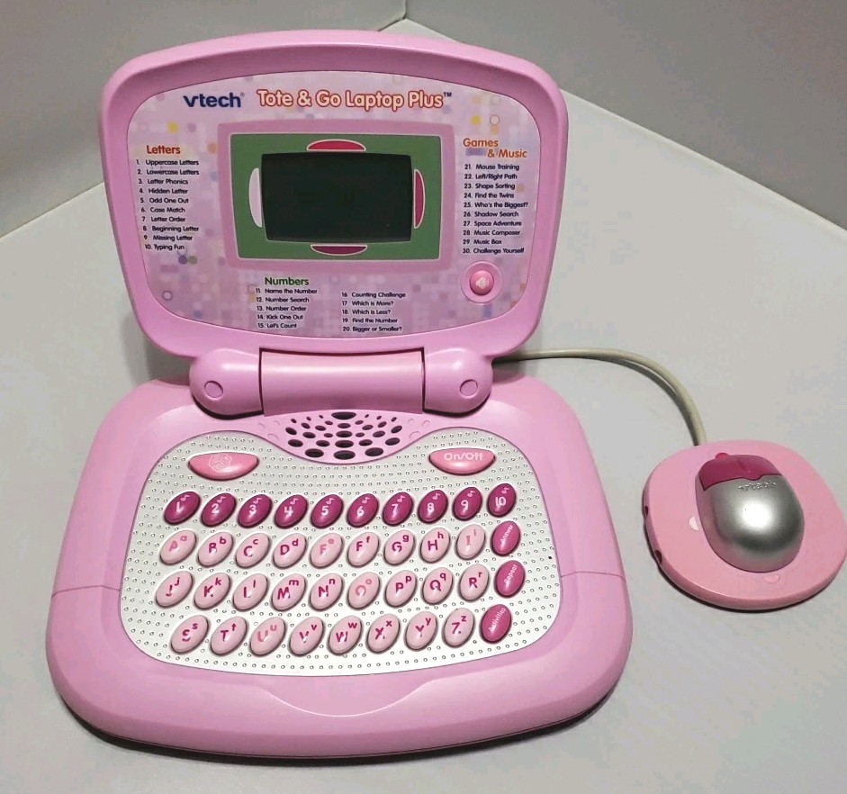 VTech Pink Tote-&-Go Laptop Plus Learning System With Mouse 