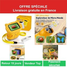 Microscope Numérique 4K Enfant 1000X Écran HD 2,4" Jouet Éducatif STEM