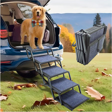 Dog Ramp Stairs Car Truck SUV Folding 5 Step Non Slip 250Lb Large Dogs