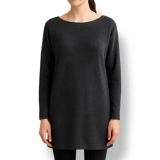 Deadstock Vintage Express Pullover Black Lambswool Angora Knit Tunic Sweater