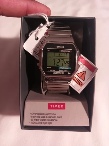Men’s Vintage Timex Digital LCD Start Stop Indiglo Watch - new condition
