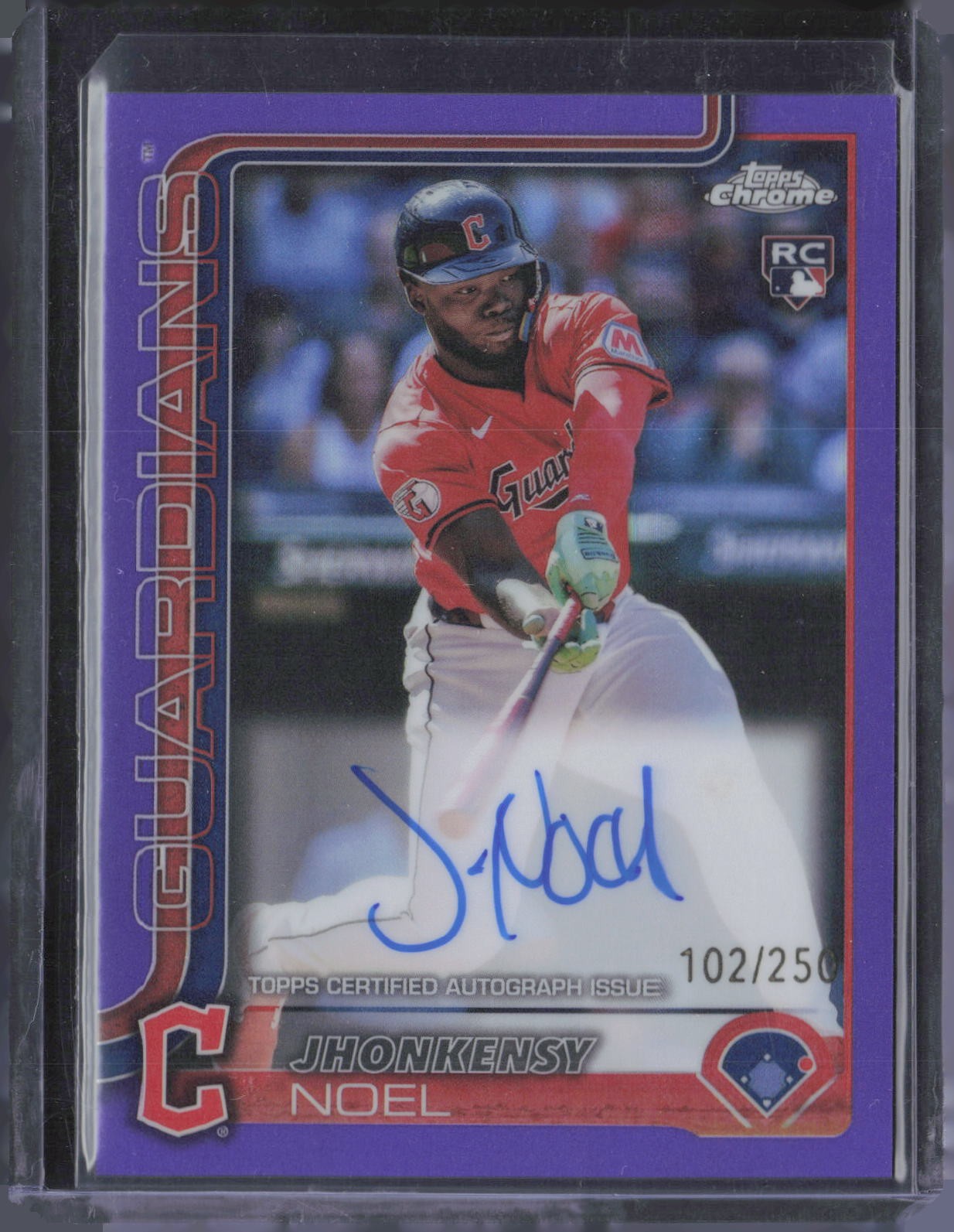 2025 Topps Chrome #RA-JN Jhonkensy Noel Rookie Autographs Purple Refractors /250
