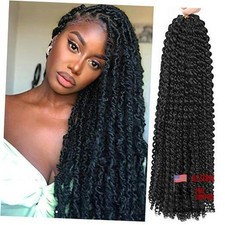 Passion Twist Hair 18 Inch 8 Packs Water Wave Crochet 18 Inch Pack of 8 1B