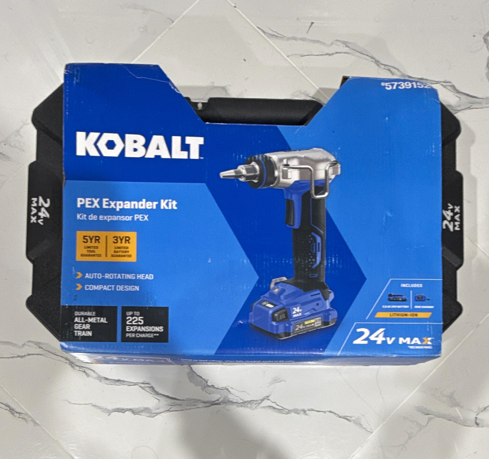 Kobalt 24V Max PEX Expander Kit Tool Only Auto-Rotating Head 5739152