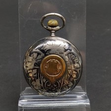 Habdomas Taschenuhr 8 Tage Silber, Blumendeko...