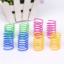 Colorful Cat Spring Toys Interactive Plastic Coil Springs Kittens Indoors