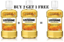 Image of BUY 2 GET 1 FREE Listerine Original Mouthwash Liquid, Removes Germs, 500ml