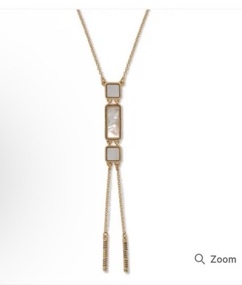Mother-of-Pearl Tile Double Lariat Necklace Item # 80055823