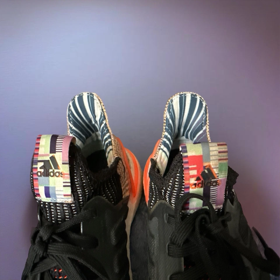 Talla 7.5W - Adidas UltraBoost 19 Solar Naranja Púrpura Negro Gamuza Foto 3 de 4