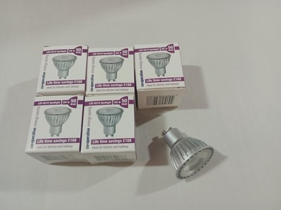 5 x Co-Op 5W GU10 LED Leuchtmittel 6k kaltweiß 45° Strahler Leuchte Lampe 50W 
