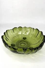 Vintage Depression Glass Large Bowl  Footed Scalloped Emerald Green