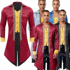 Men Coat Carnival Jacket Victorian Walking Skirt Printing Tailcoat Renaissance