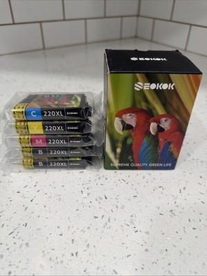 Epson 220XL Ink Black/Yellow/Cyan/Magenta Compatible Ink Cartridges  By EOKOK