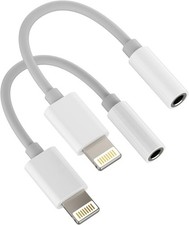 lightning to 3.5mm splitter iphone aux adapter 2Pack apple MFI Certified headpho