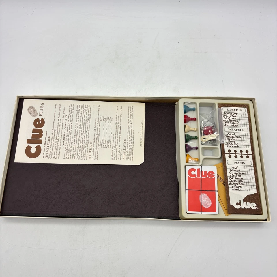 Juego de mesa clásico detective Parker Brothers 1972 vintage pista completa Foto 3 de 4