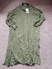 Zara green midi shirt dress size small