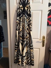 South Abstract Print Halterneck Maxi Dress UK 12