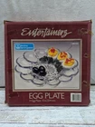 Vintage Anchor Hocking Clear Glass Deviled Egg Plate 10" in Original Box