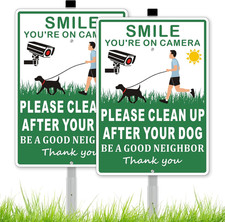  2 Pack Clean Up After Your Dog Signs, Please Pick Up After Your Dog Sign for Y