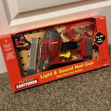 Vintage Toy  My First CRAFTSMAN  Light  Sound Nail Gun New In Unopened Box