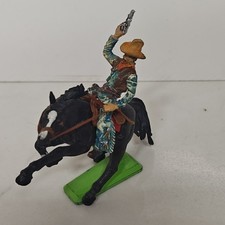 Britains Deetail 1971 Very Rare Cowboy on Horseback with pistol in right hand.