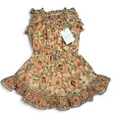 Zimmermann Kids Junie Flip Dress Girls Size 2 Pink Floral Cotton NWT
