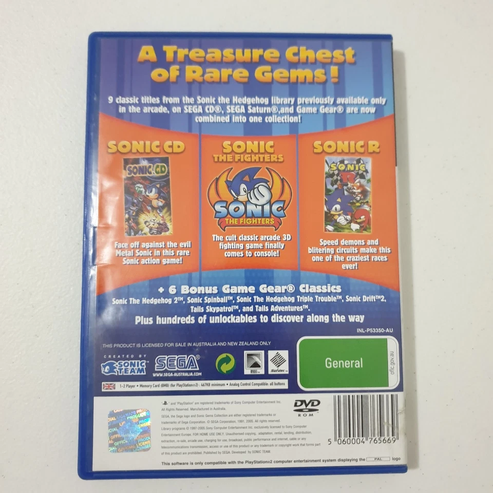 Sonic Gems Collection - PlayStation 2 (PS2) Complete PAL - Image 2 of 3