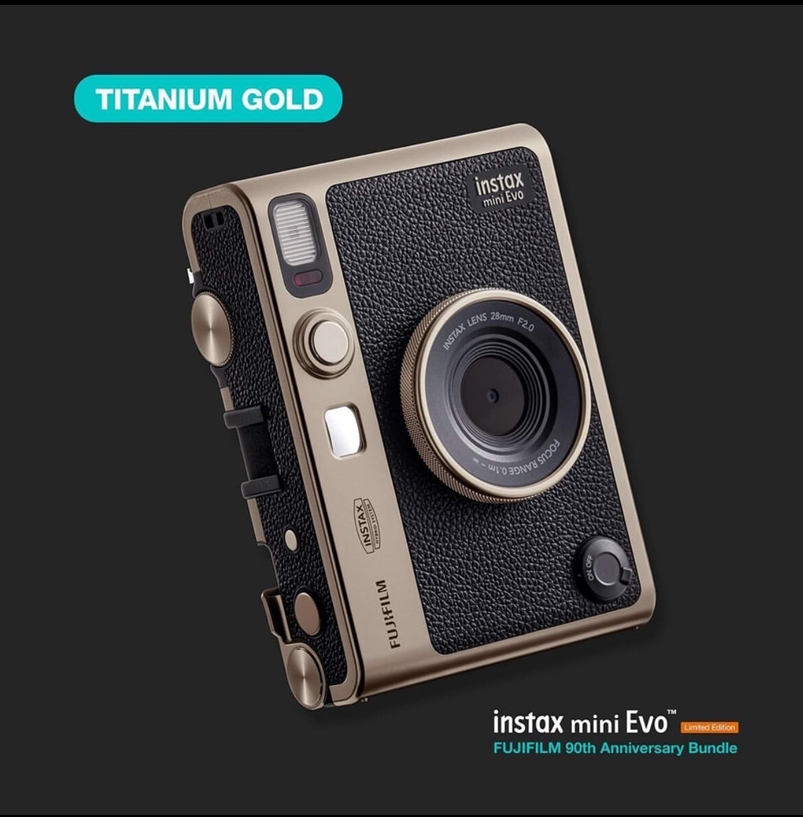 Instax mini Evo FUJIFILM 90th Anniversary Bundle Titanium