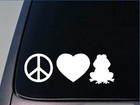 Peace love Frog sticker *H142* 8" vinyl toad gig