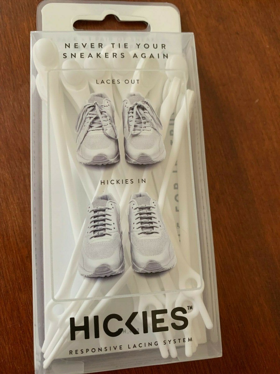 Tieless Laces Hickies Shoe Strings 14 Unit White Sneakers Shoe