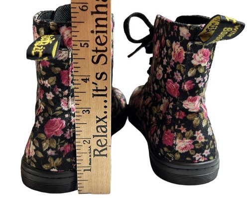 DOC MARTENS Hackney Combat Boot Size EU 38 US 6 Canvas Shoe Floral Cottagecore - Picture 10 of 11