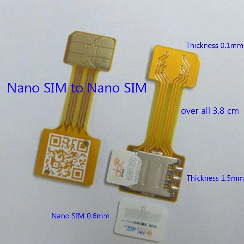Hybrid Dual SIM Card Adapter Micro SD Nano SIM Extension Adapter for Android - Immagine 4 di 4