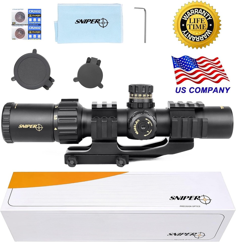SNIPER NT 1-4X28 Compact Rifle Scope R/G/B LPVO Rifle Scope with Ring ...