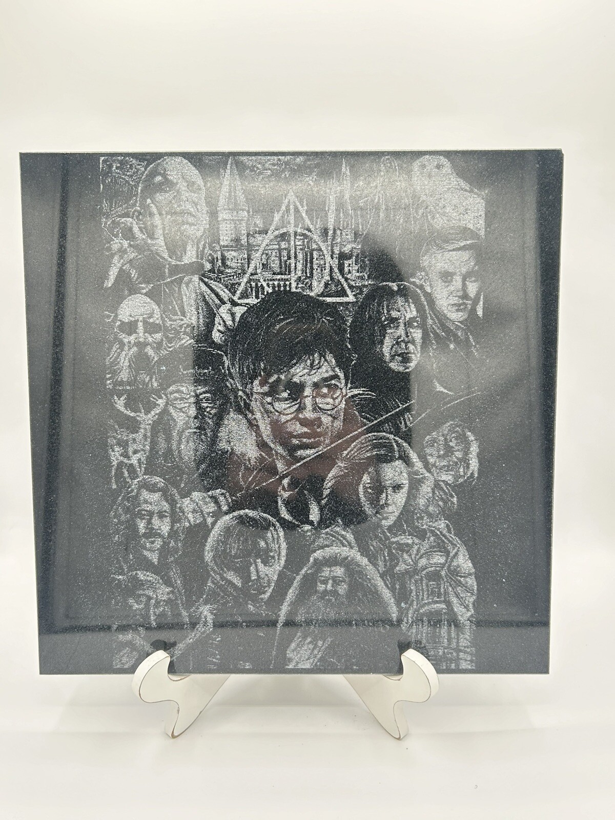 Harry Potter Hogwarts Engraved Granite Wall Art 12x12 Poster