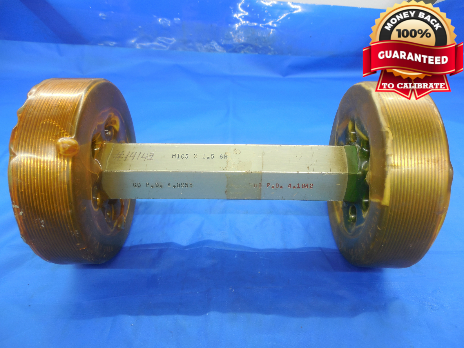 M105 Thread M105 X 1.5 6H METRIC THREAD PLUG GAGE 1.50 GO NO GO P.D.'S = 4.0955 & 4 ...