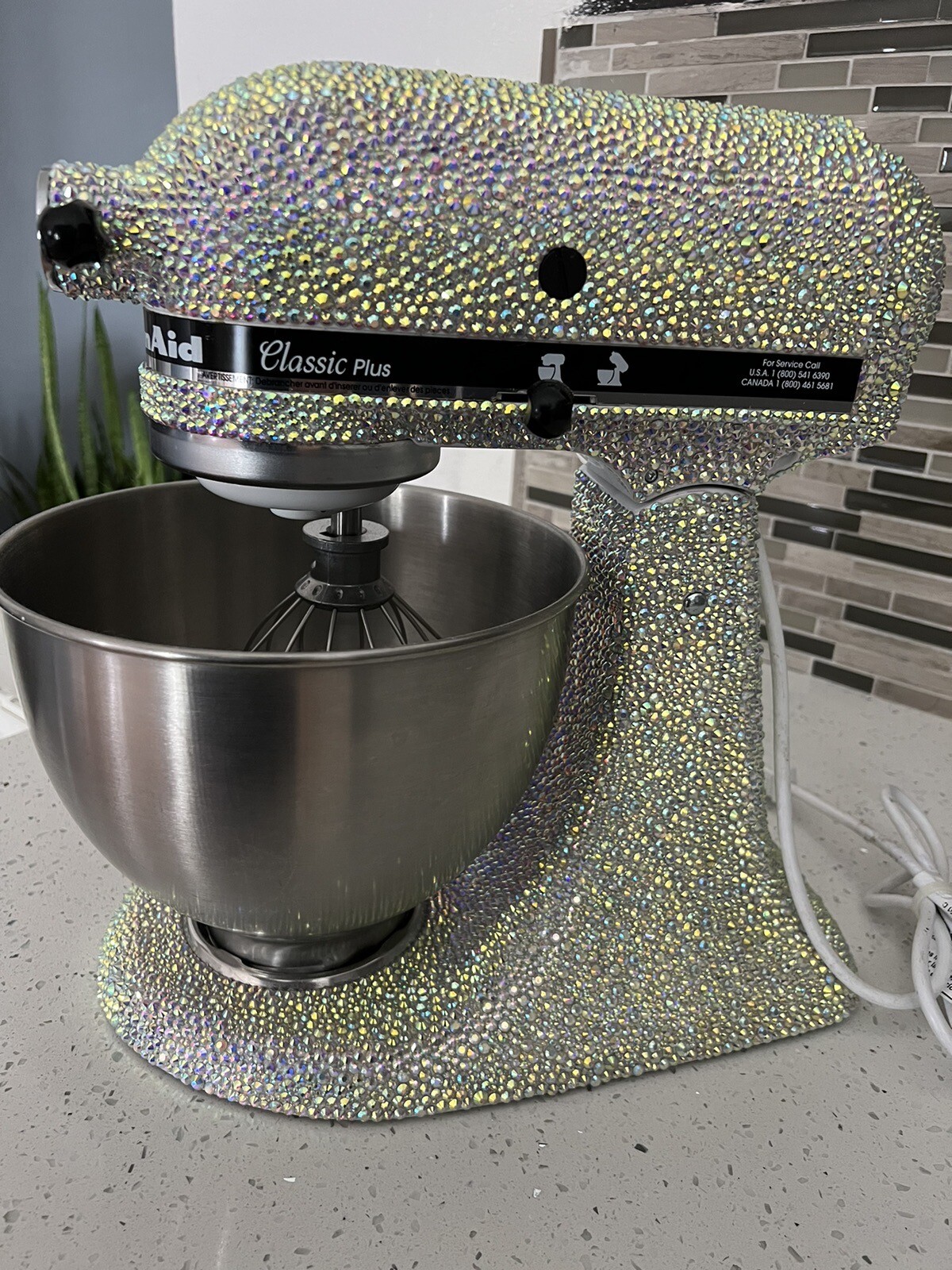 kitchenaid artisan 5qt. stand mixer bowl Crystal Covered Kitchen aid