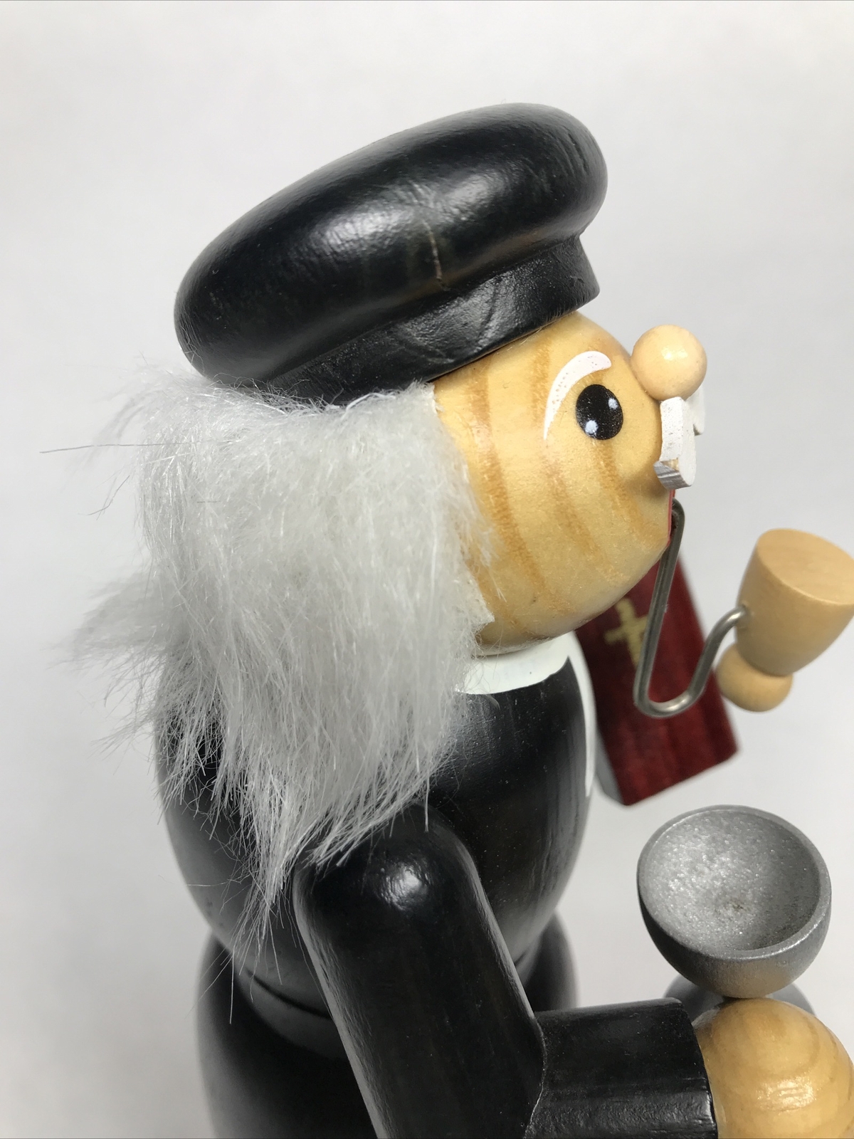 German Incense Burner Smoker Drunk Wooden Priest Smoking Pipe Germany