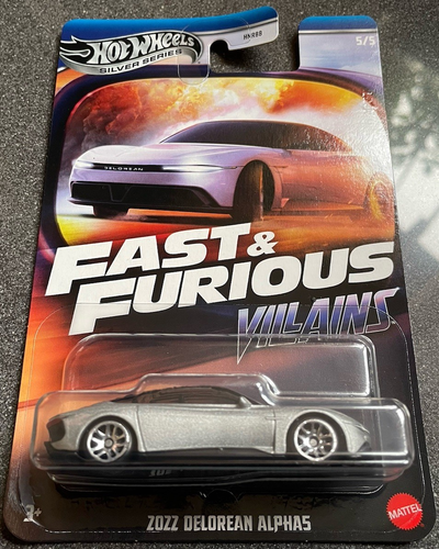 Hot Wheels Fast & Furious 2022 DeLorean Alpha 5 5/5 Silver Series Villains - Foto 3 di 9