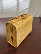 Vintage Koret Leather Croc Handbag W Coin Purse Gold Buckle