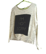 DIVIDED by H M white/black Long Sleeve Sweatshirt Med. NWT