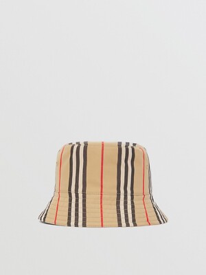 Burberry Reversible Icon Stripe Cotton Bucket Hat | eBay display picture 1