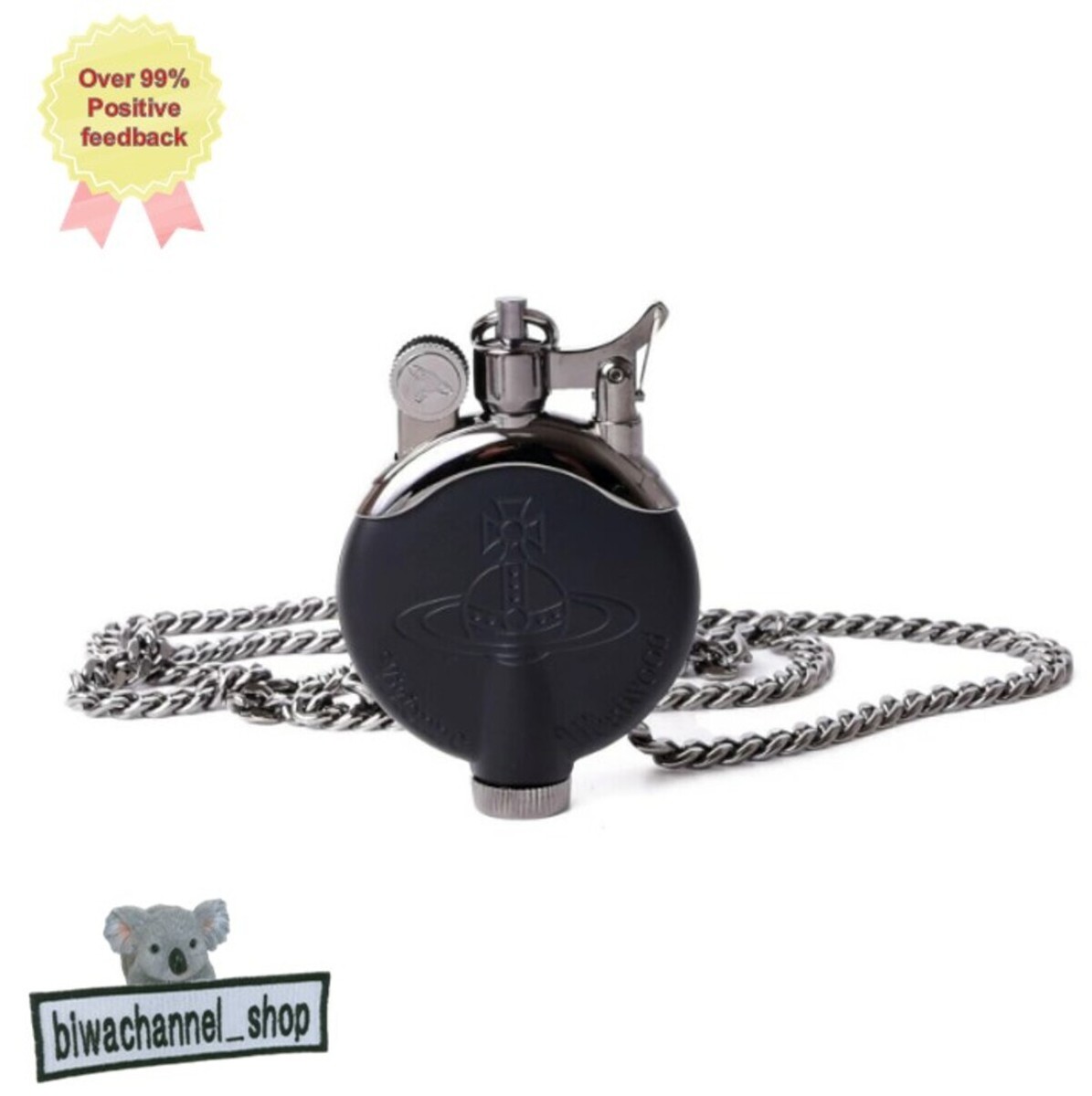 Vivienne Westwood Oil lighter with chain Black vivienne