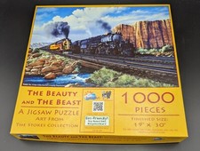 Jigsaw puzzle Train Beauty and the Beast 1000 piece Made in USA Suns Out