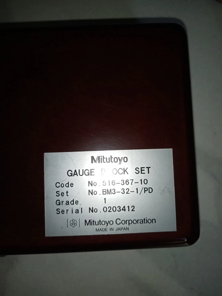 Gauge Block Set Mitutoyo BM3-32-1 / 516-367-10 - Photo 3/3