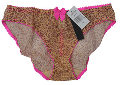 Claudette Dessous Bikini Panty Brief Sexy Lingerie Panties Leopard Pink Small
