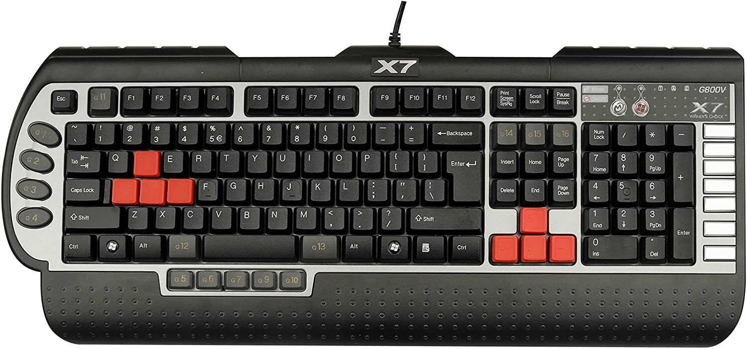 A4Tech G800V Anti-Ghosting 8-Key Rollover Spillproof Wired PC Gaming Keyboard