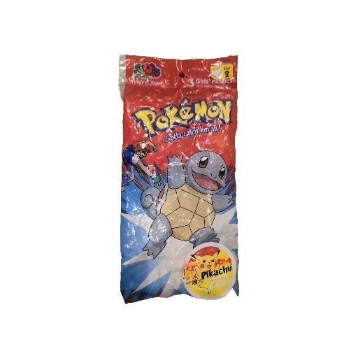 ポケモン フルーツオブザルーム ガールズ サイズ2 ファンパル 下着 100% コットン VTG 1999 - 画像1/5